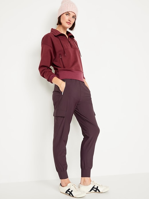 Image number 3 showing, High-Waisted SleekTech Cargo Joggers