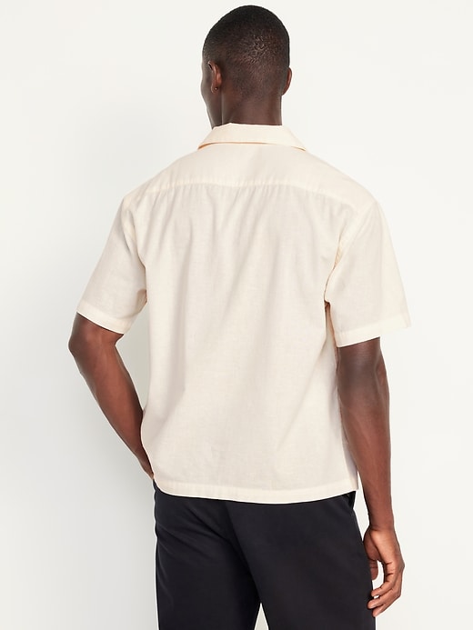 Image number 2 showing, Short-Sleeve Crop Camp Shirt