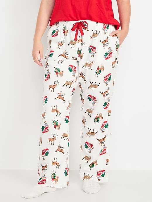 Image number 4 showing, Mid-Rise Printed Flannel Pajama Pants