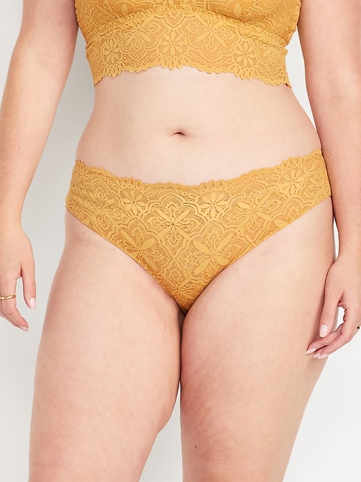 Image number 5 showing, Mid-Rise Lace Bikini Underwear