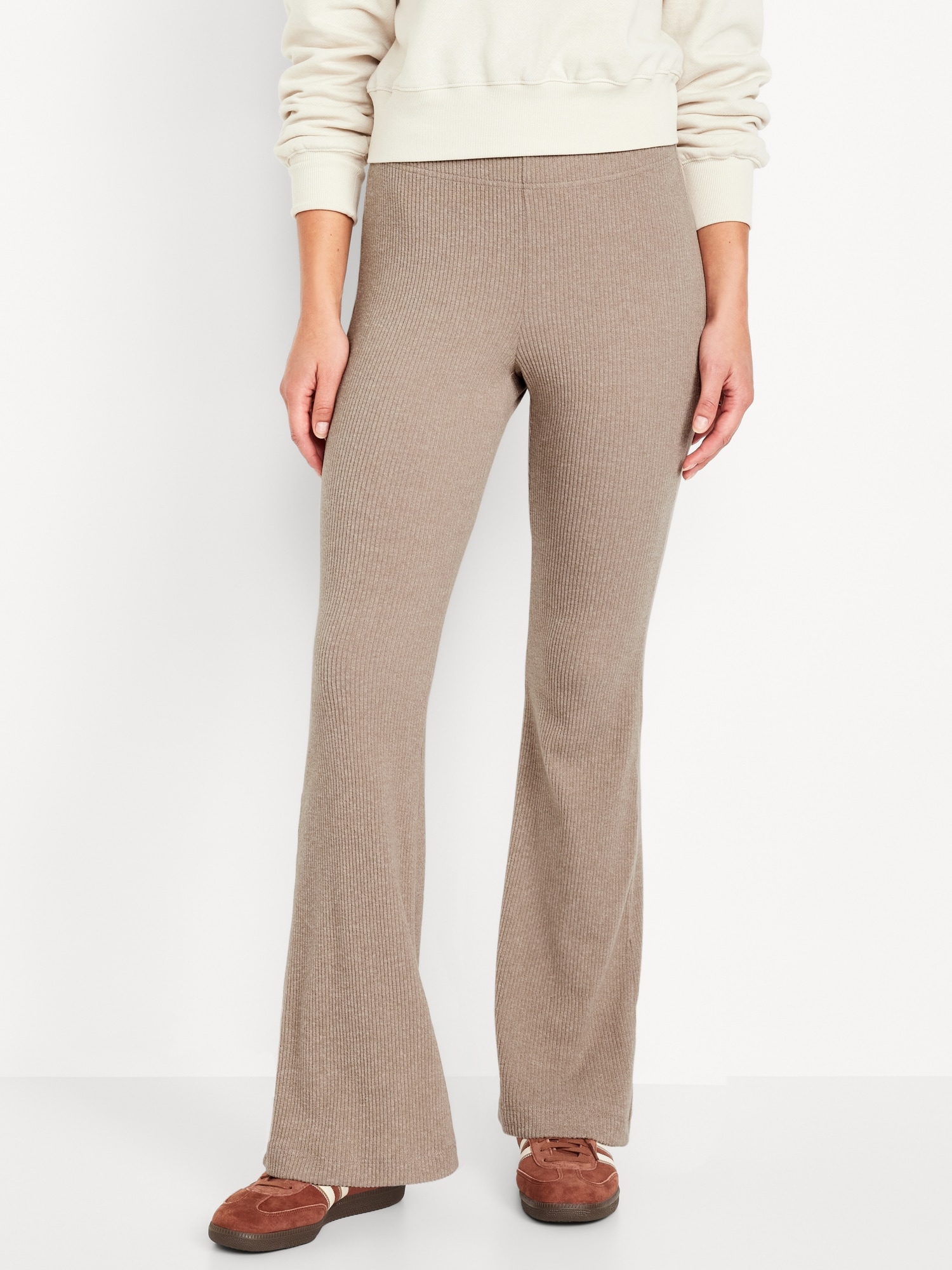 High-Waisted Cozy Ribbed Flare Leggings