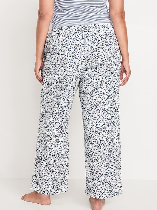 Image number 8 showing, High-Waisted Poplin Pajama Pant