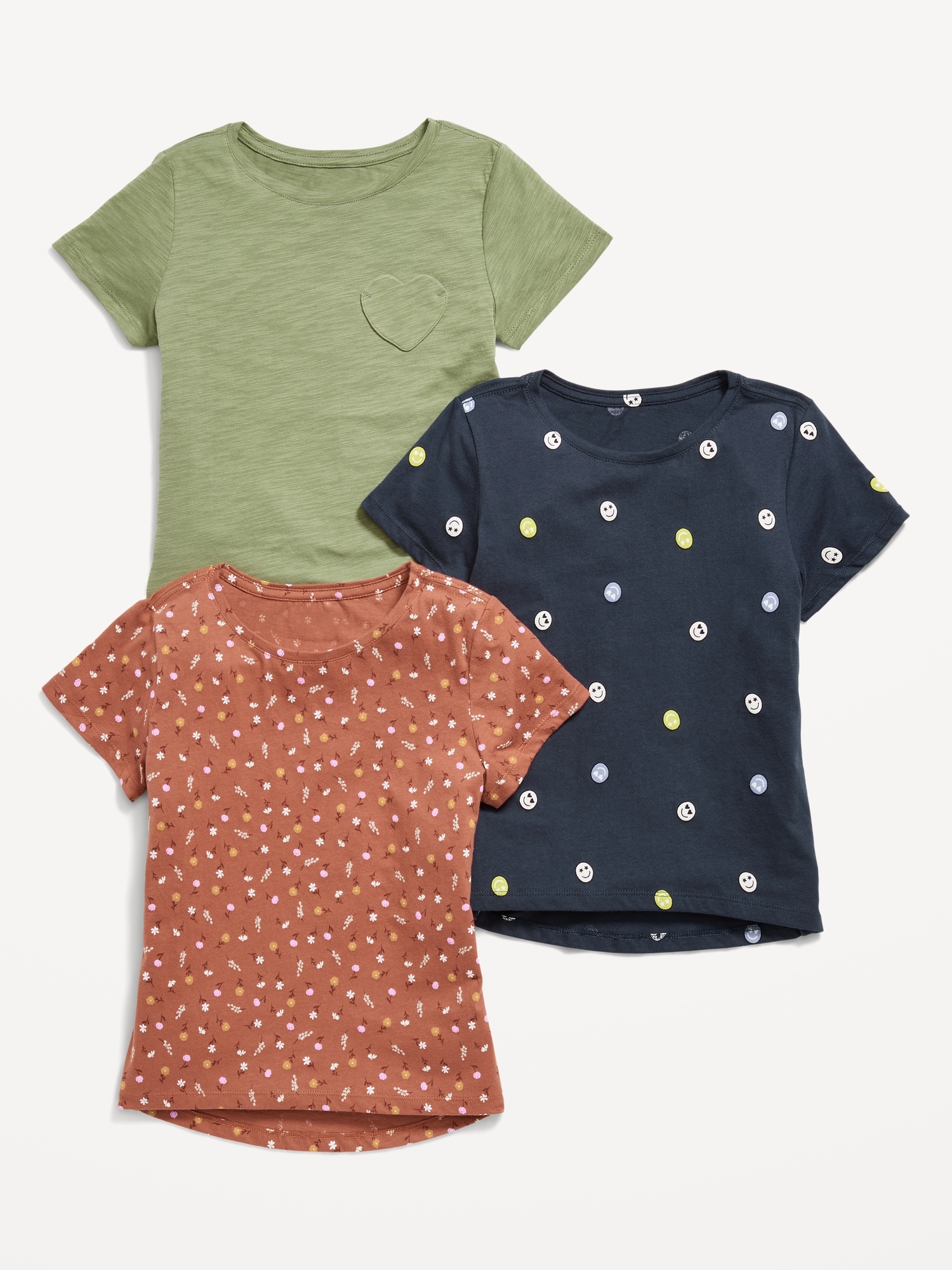 Softest Short-Sleeve T-Shirt 3-Pack for Girls