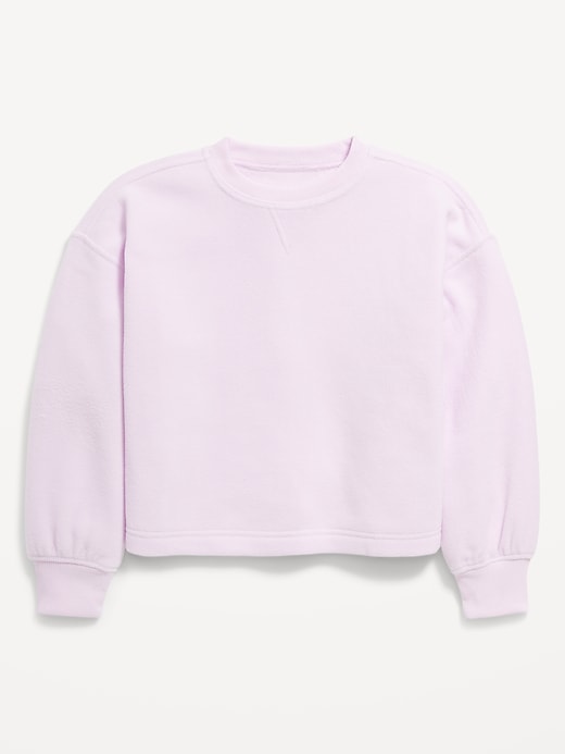 View large product image 1 of 2. Long-Sleeve Microfleece Crew-Neck Sweatshirt for Girls