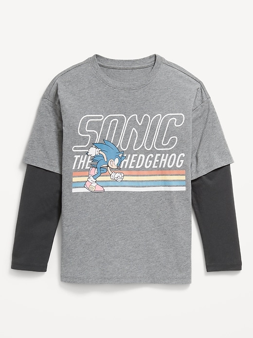 View large product image 2 of 3. Sonic The Hedgehog™ Oversized Two-In-One Graphic T-Shirt for Boys