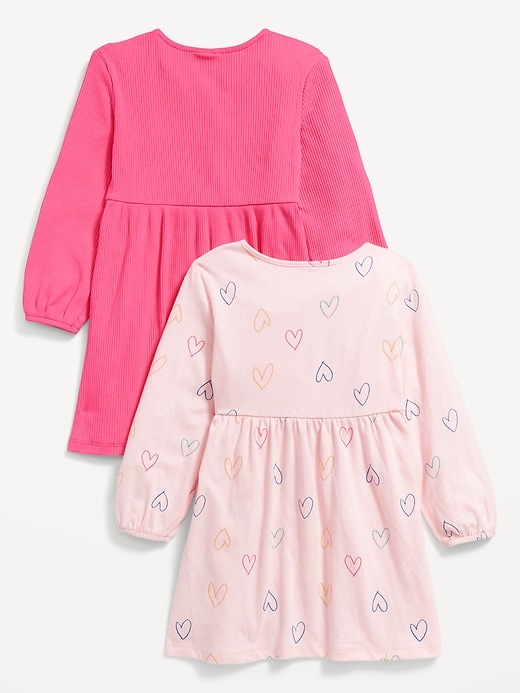 View large product image 2 of 3. Long-Sleeve Dress 2-Pack for Toddler Girls