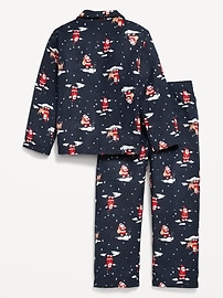 View large product image 3 of 4. Gender-Neutral Printed Button-Front Pajama Set for Kids