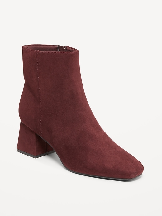 Image number 1 showing, Faux Suede Square Toe Boots