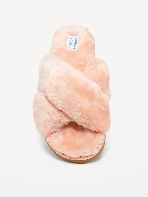 Image number 5 showing, Faux-Fur Cross-Front Slippers