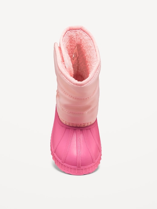 View large product image 2 of 4. Color-Block Duck Boots for Toddler Girls