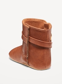 View large product image 3 of 4. Faux-Leather Tall Buckled Boots for Baby