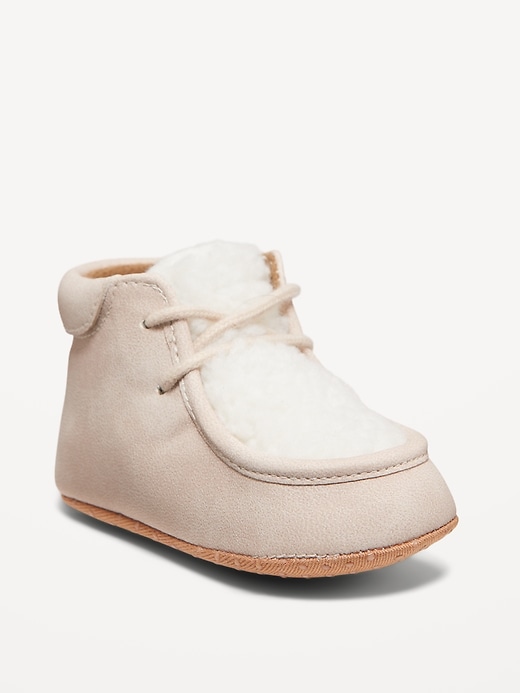 View large product image 1 of 4. Faux-Suede Sherpa Deck Boots for Baby