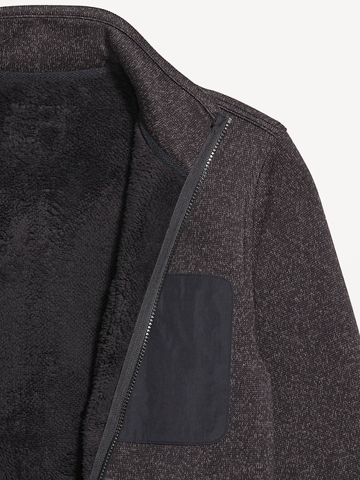 Image number 5 showing, Sherpa-Lined Sweater Fleece Zip Jacket