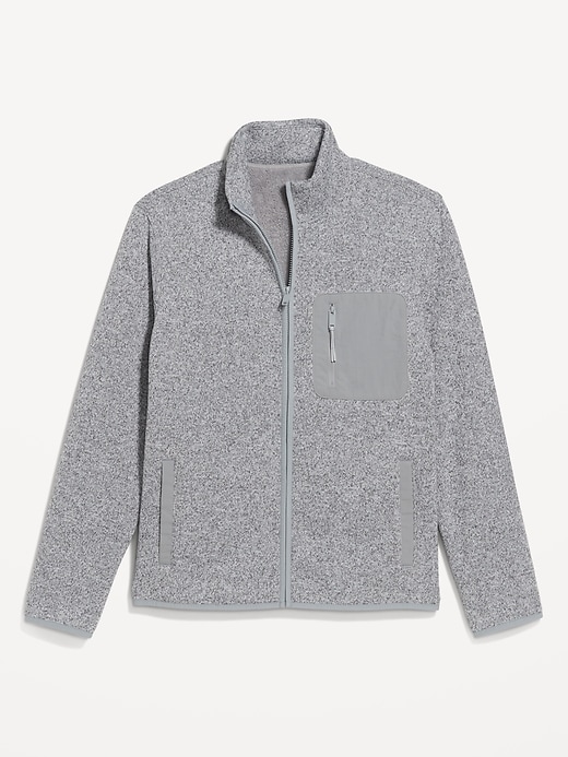 Image number 4 showing, Sherpa-Lined Sweater Fleece Zip Jacket