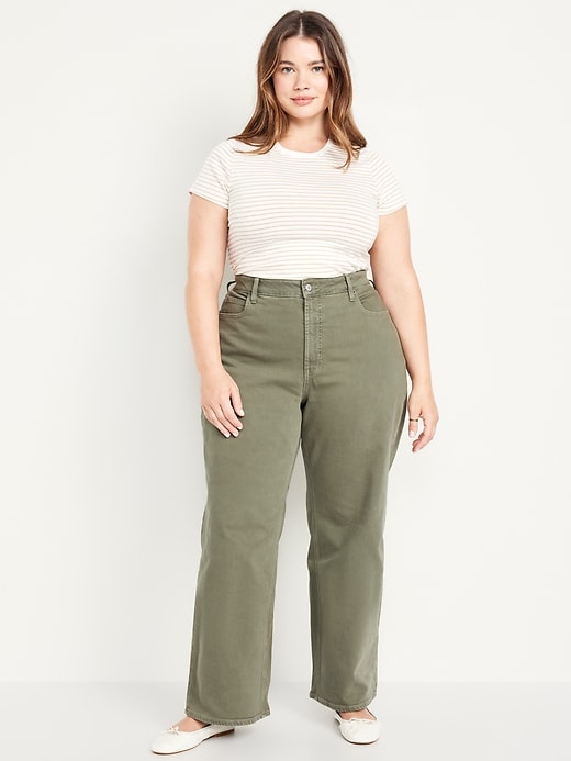 Image number 2 showing, Curvy Extra High-Waisted Wide-Leg Jeans