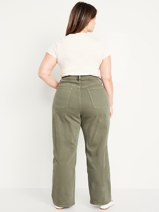 Image number 3 showing, Curvy Extra High-Waisted Wide-Leg Jeans