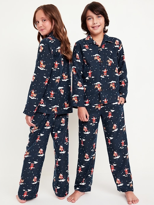 View large product image 1 of 4. Gender-Neutral Printed Button-Front Pajama Set for Kids