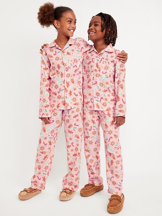 View large product image 1 of 4. Gender-Neutral Printed Button-Front Pajama Set for Kids