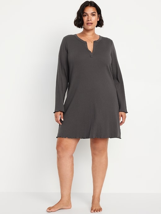 Image number 7 showing, Long-Sleeve Pointelle Nightgown