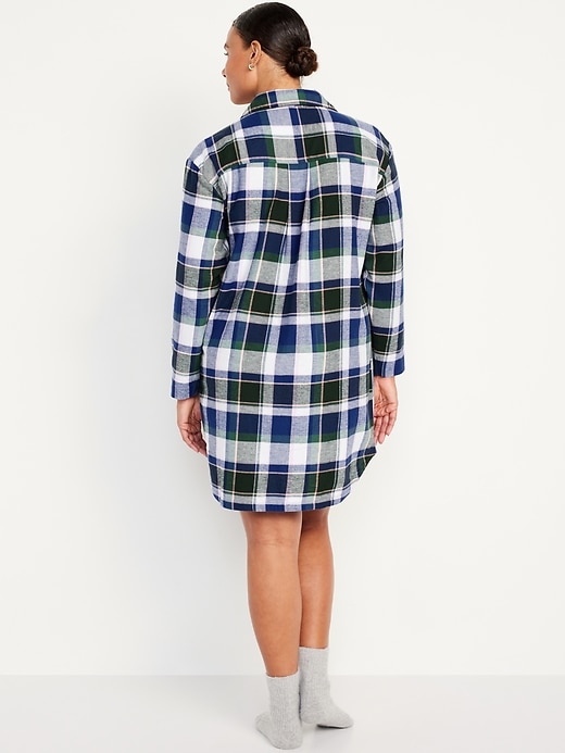 Image number 6 showing, Flannel Pajama Shirt Dress