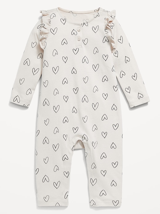 View large product image 1 of 2. Printed Ruffle-Trim Jumpsuit for Baby