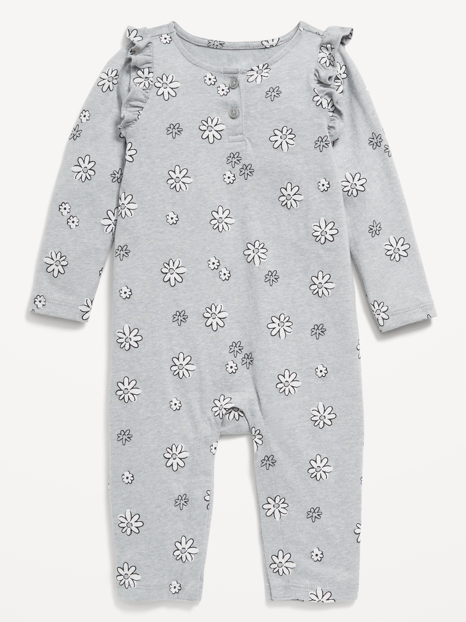 Printed Ruffle-Trim Jumpsuit for Baby