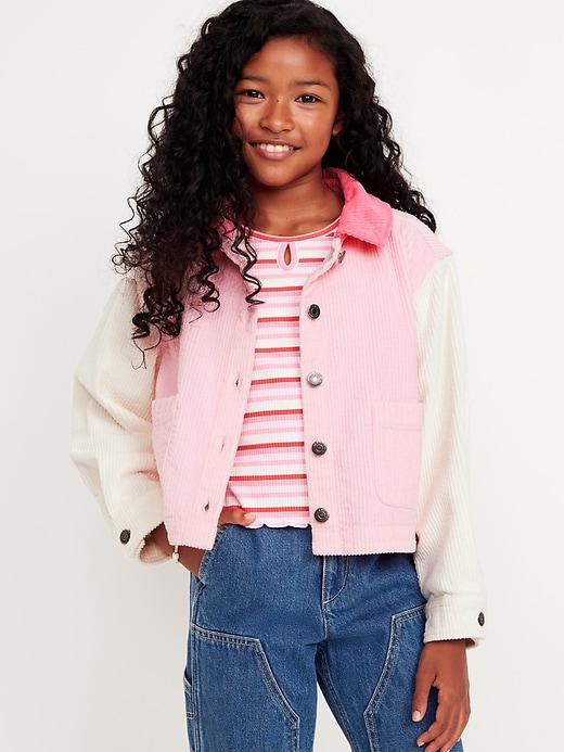 View large product image 1 of 3. Color-Block Corduroy Jacket for Girls