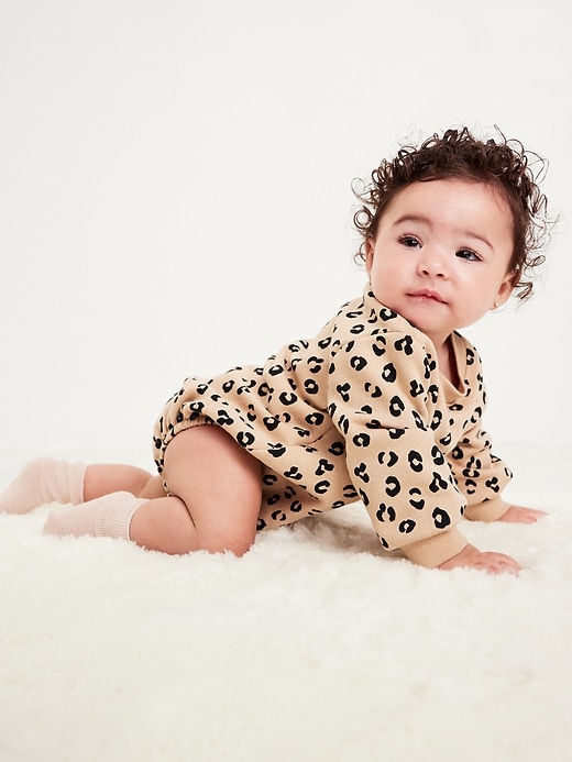 View large product image 1 of 3. Printed Long-Sleeve One-Piece Romper for Baby