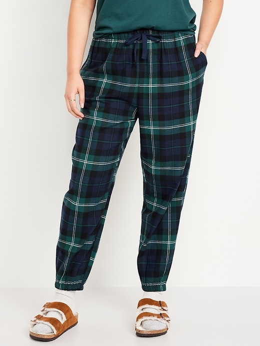 Image number 5 showing, High-Waisted Flannel Pajama Joggers for Women