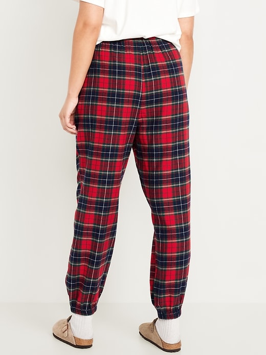 Image number 6 showing, High-Waisted Flannel Pajama Joggers for Women