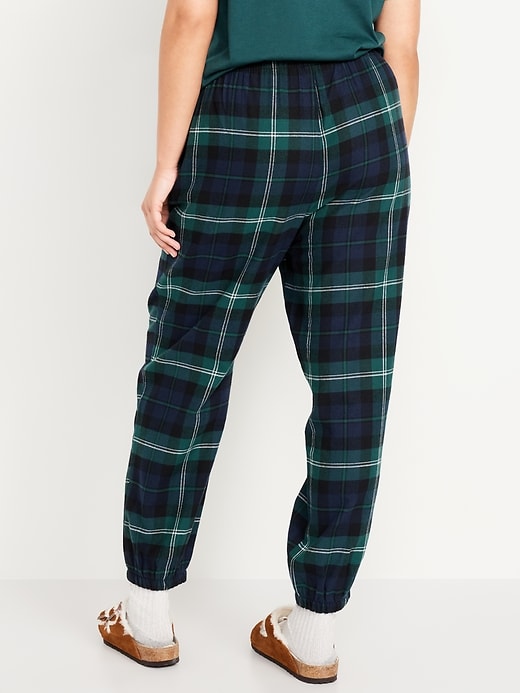 Image number 6 showing, High-Waisted Flannel Pajama Joggers for Women