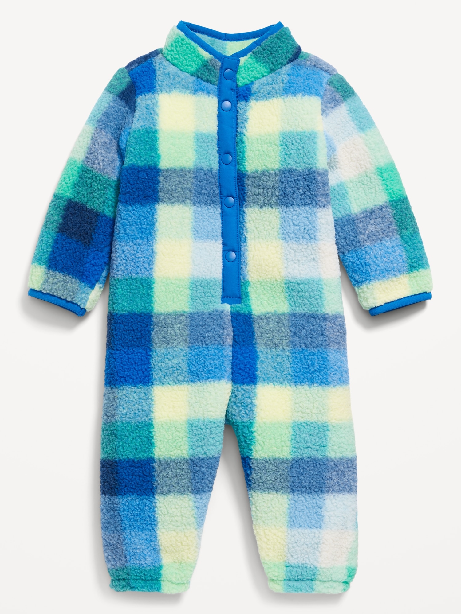 Cozy Printed Sherpa Snap-Button One-Piece for Baby