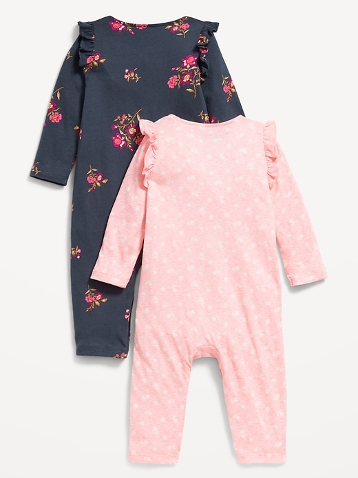 View large product image 2 of 2. Printed Ruffle-Trim Jumpsuit 2-Pack for Baby