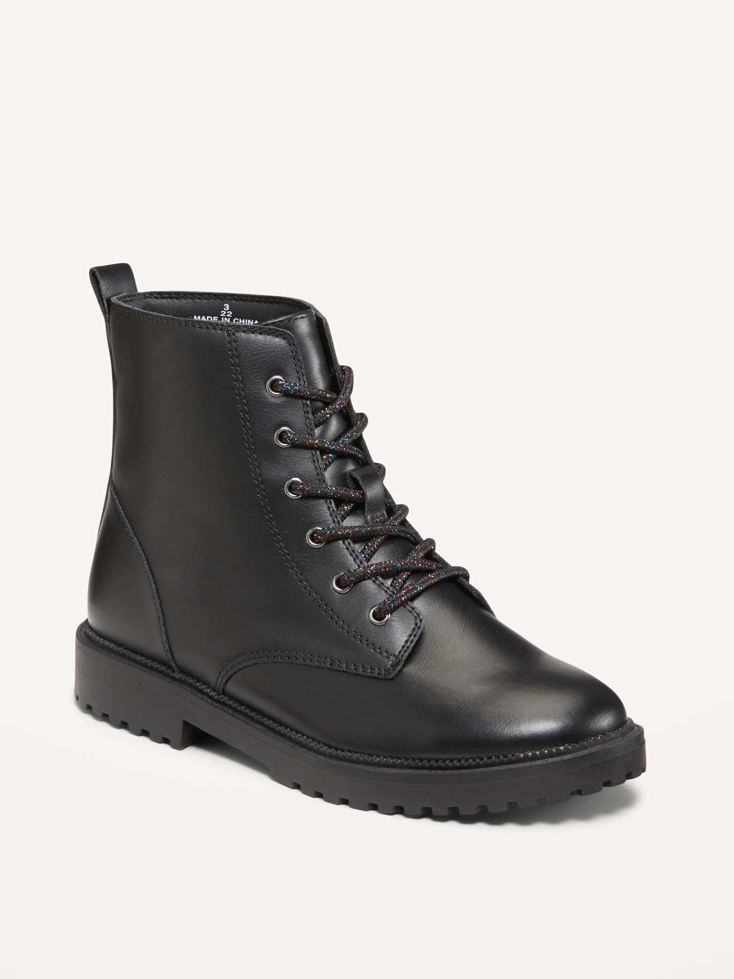 Combat boots shiny best sale