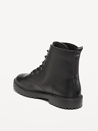 View large product image 4 of 4. Shiny Faux-Leather Side-Zip Combat Boots for Girls