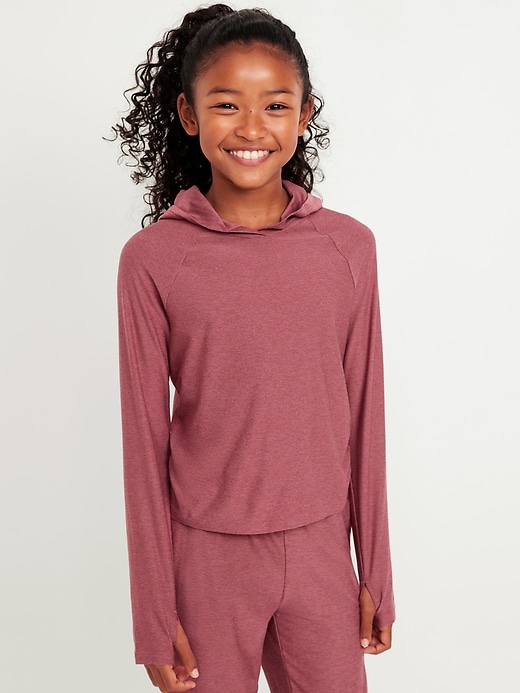 View large product image 1 of 5. CloudMotion Side-Ruched Hoodie for Girls