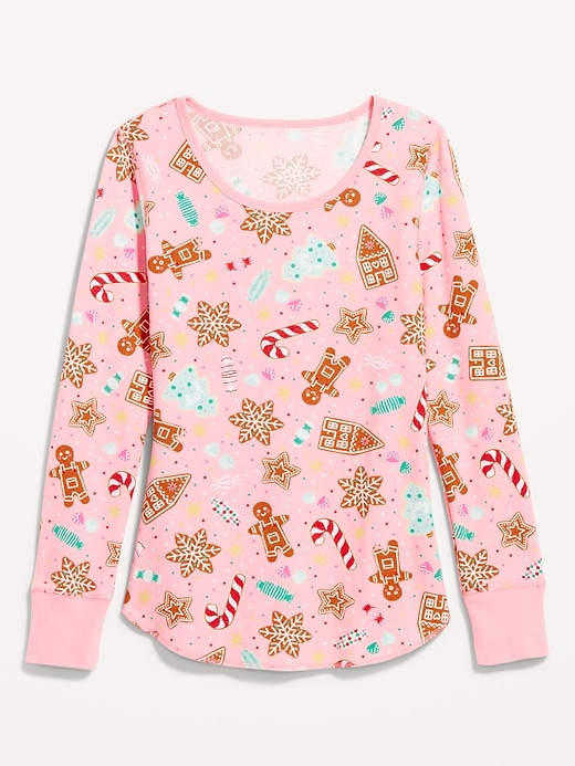 Image number 4 showing, Printed Waffle Pajama Top