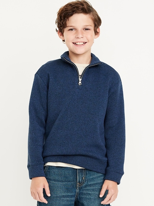 View large product image 1 of 3. Sweater-Fleece Quarter-Zip Pullover Sweater for Boys