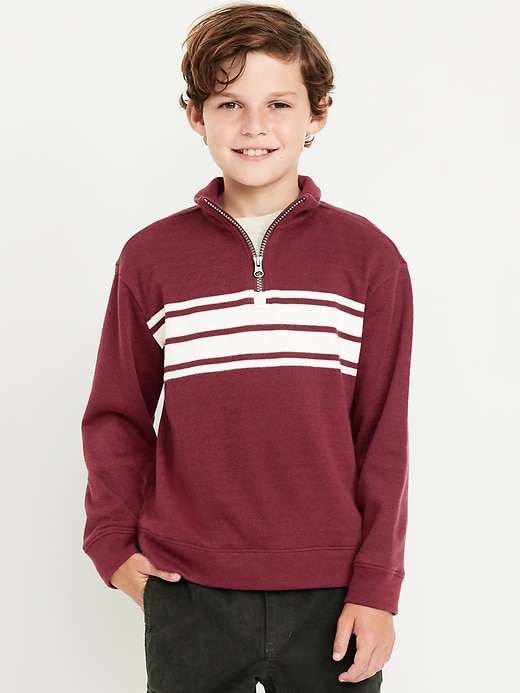 View large product image 1 of 3. French Rib Quarter-Zip Sweater for Boys