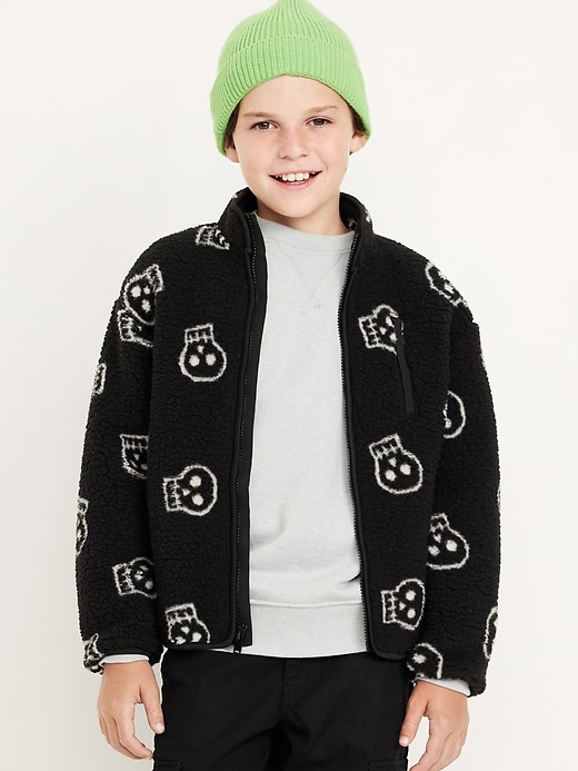 View large product image 1 of 4. Printed Full-Zip Sherpa Jacket for Boys