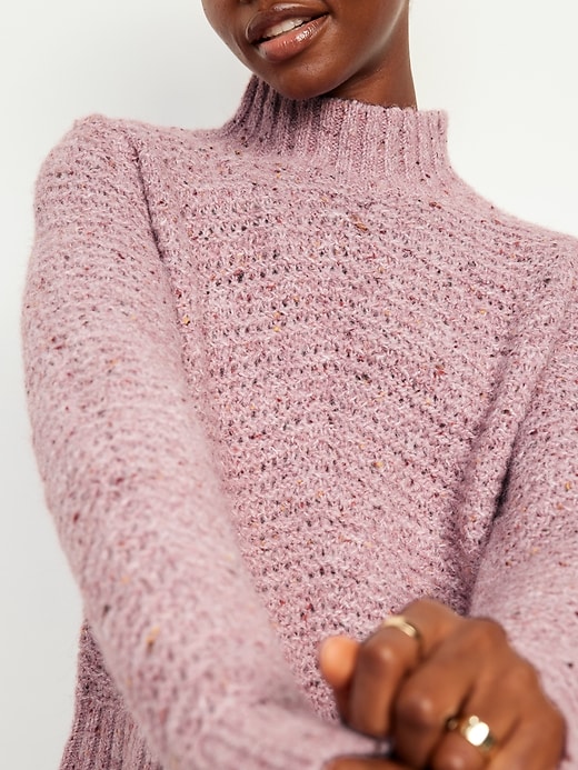 Image number 5 showing, Mock-Neck Crop Sweater