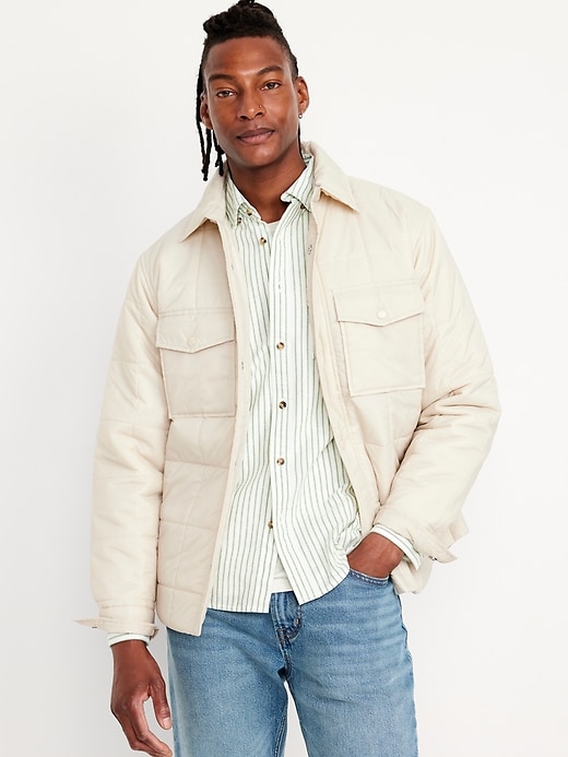 Image number 1 showing, Water-Resistant Quilted Shacket