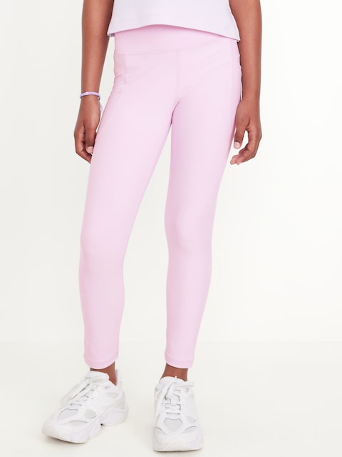 High-Waisted PowerSoft 7/8-Length Side-Pocket Leggings for Girls - Lilac Ice