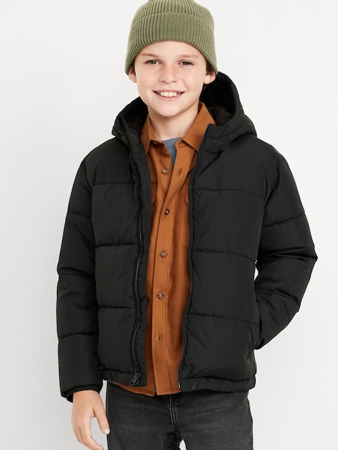 Water-Resistant Quilted Puffer Jacket for Boys