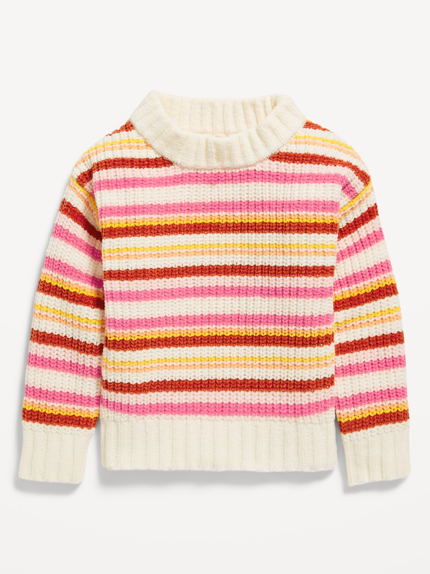 Crew-Neck Chenille-Knit Sweater for Toddler Girls