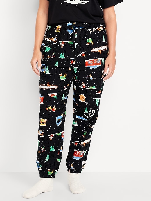 Image number 5 showing, High-Waisted Flannel Pajama Joggers