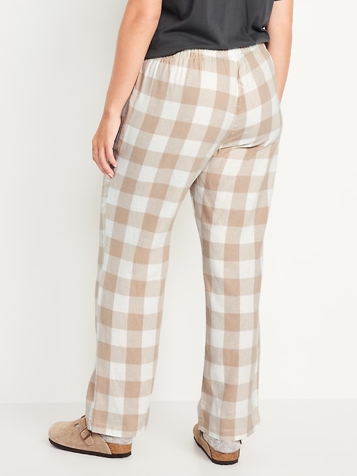 Image number 6 showing, Mid-Rise Flannel Pajama Pants for Women