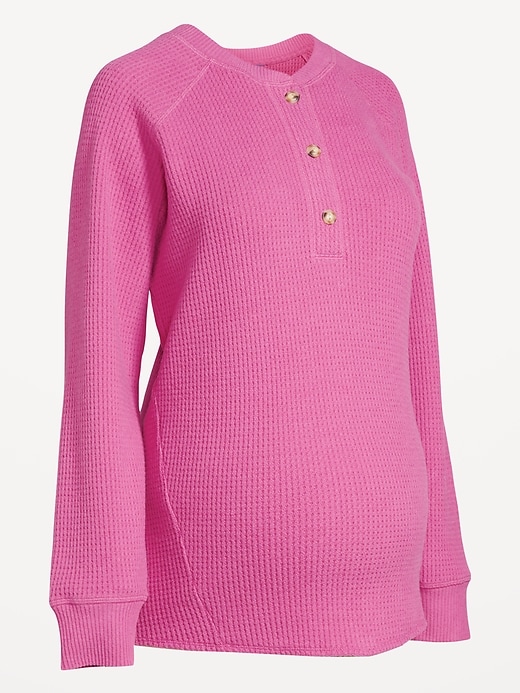 Image number 8 showing, Maternity Waffle Henley