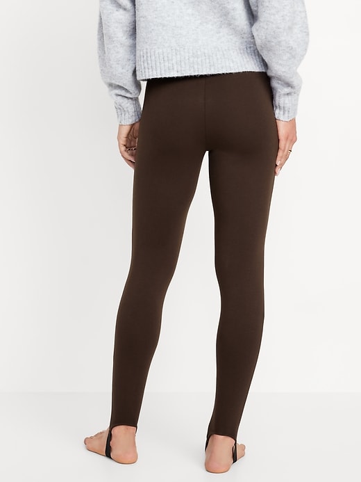 Image number 7 showing, High-Waisted Fleece-Lined Stirrup Leggings