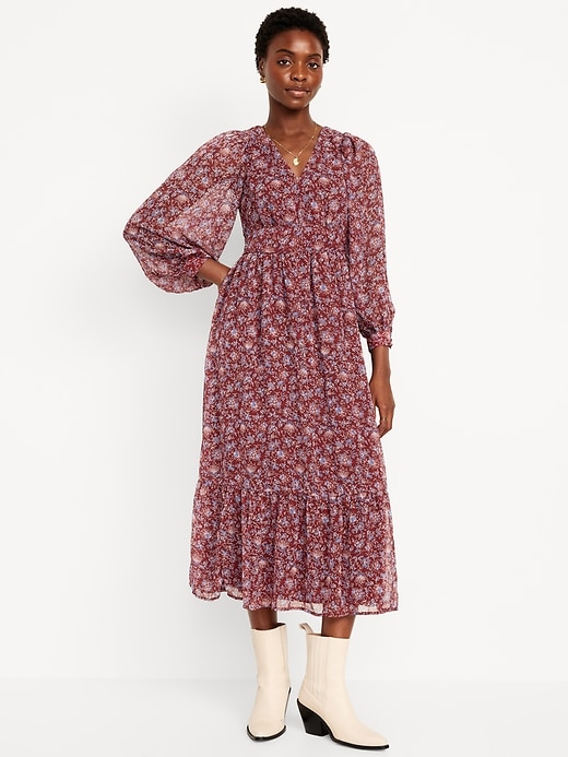 Waist Defined Chiffon Maxi Dress Old Navy